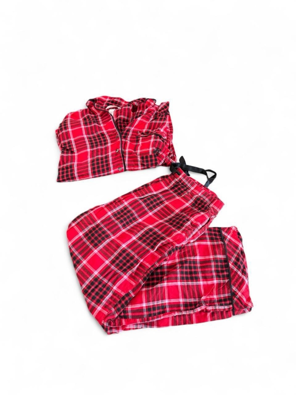 Victoria's Secret Red Plaid Flannel Pajama Set